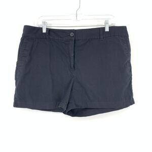 Loft Outlet Women's Size 16 4" Short 100% Cotton Mid Rise Zipped Front Black
